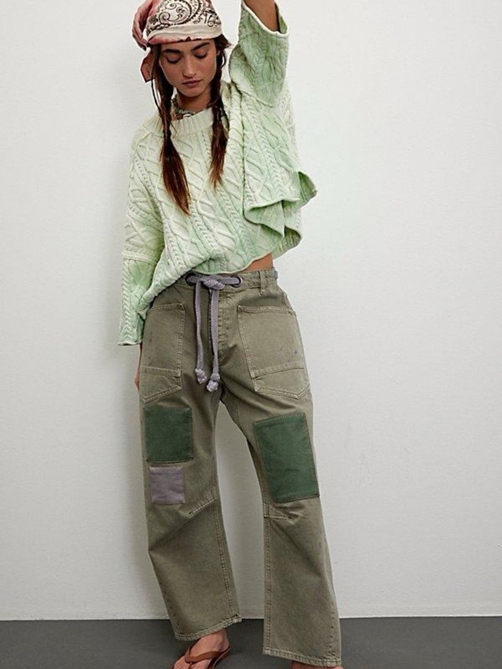 Free People Moxie Barrel jeans in Army size 29
